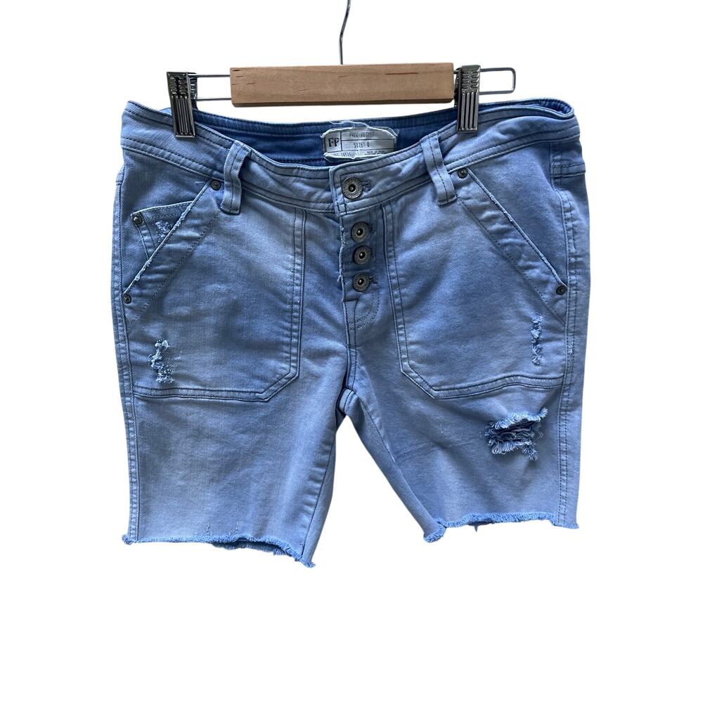 Free People Mountaineer Relaxed Blue Shorts Size 0